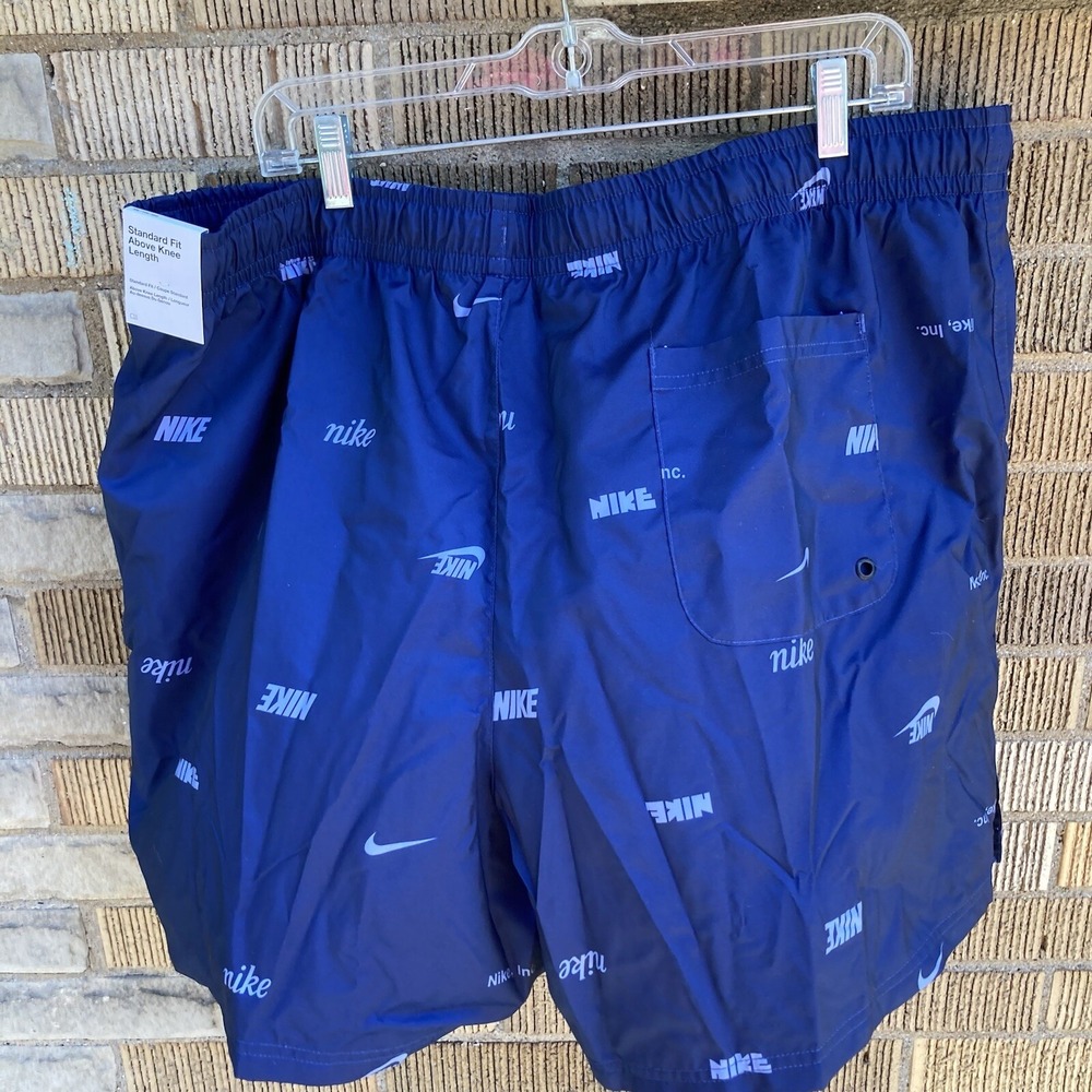 Nike‎ Men's Club Woven Allover Print Flow Shorts Size 2XL Slate Blue Workout - Picture 6 of 9